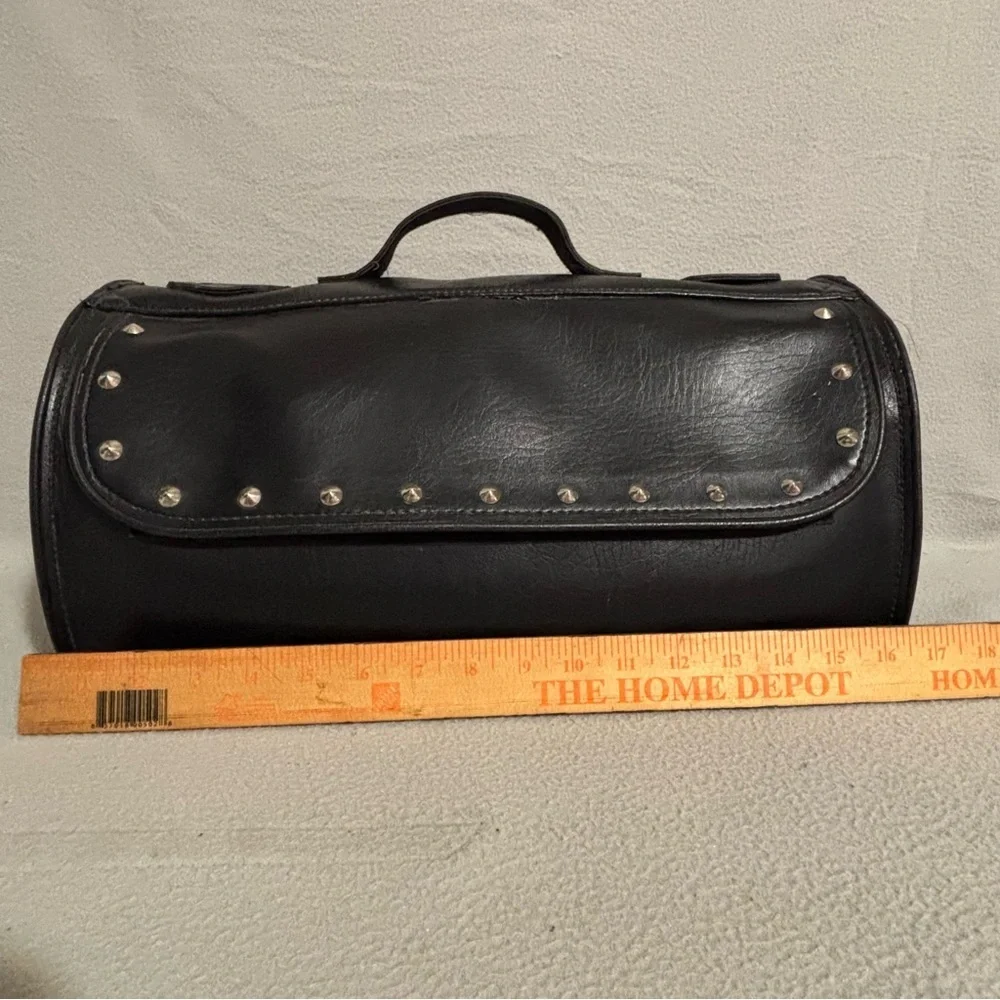 River Road Spacy Black Motorcycle Handlebar Studded Tool Travel Case Bag